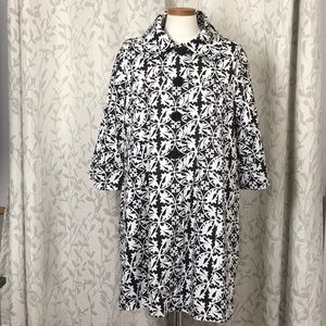 Appraisal Black & White Dress Jacket. Big Buttons, Cotton Blend. Size XL